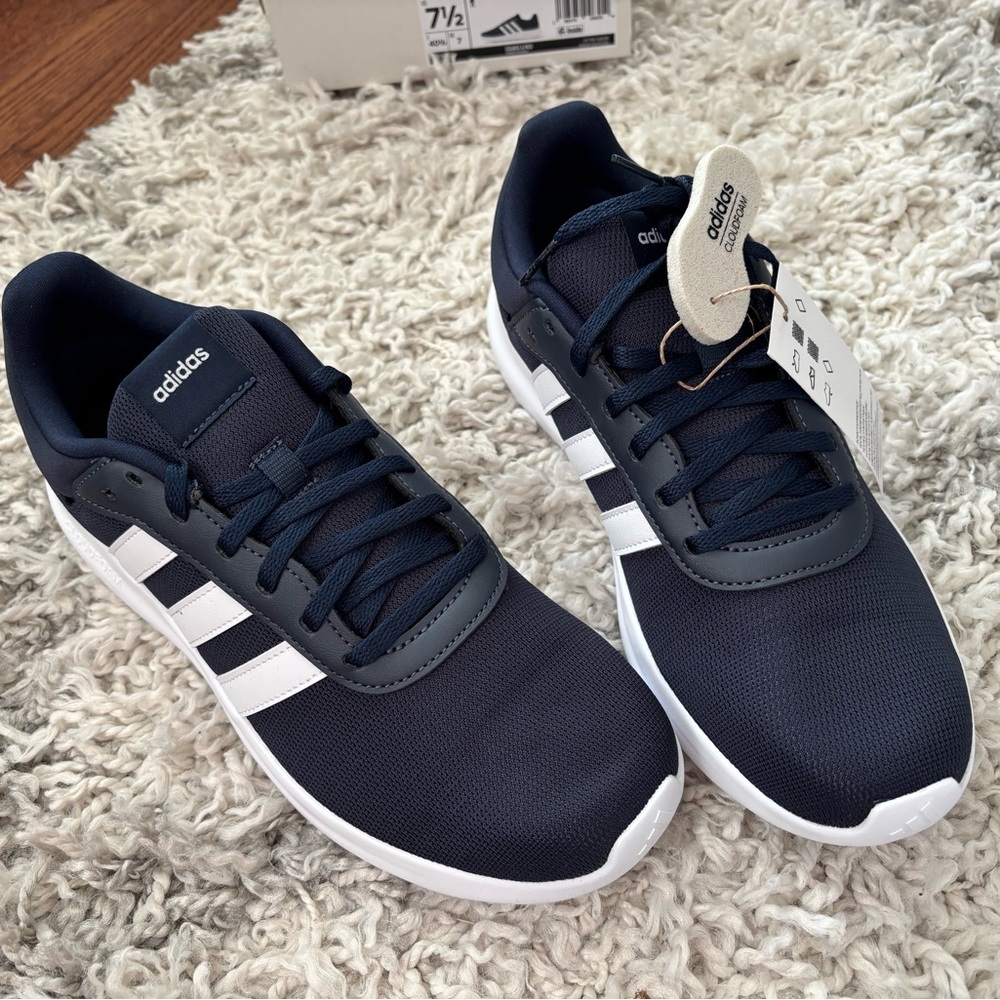adidas Navy and White Men's Athletic Running Sneakers